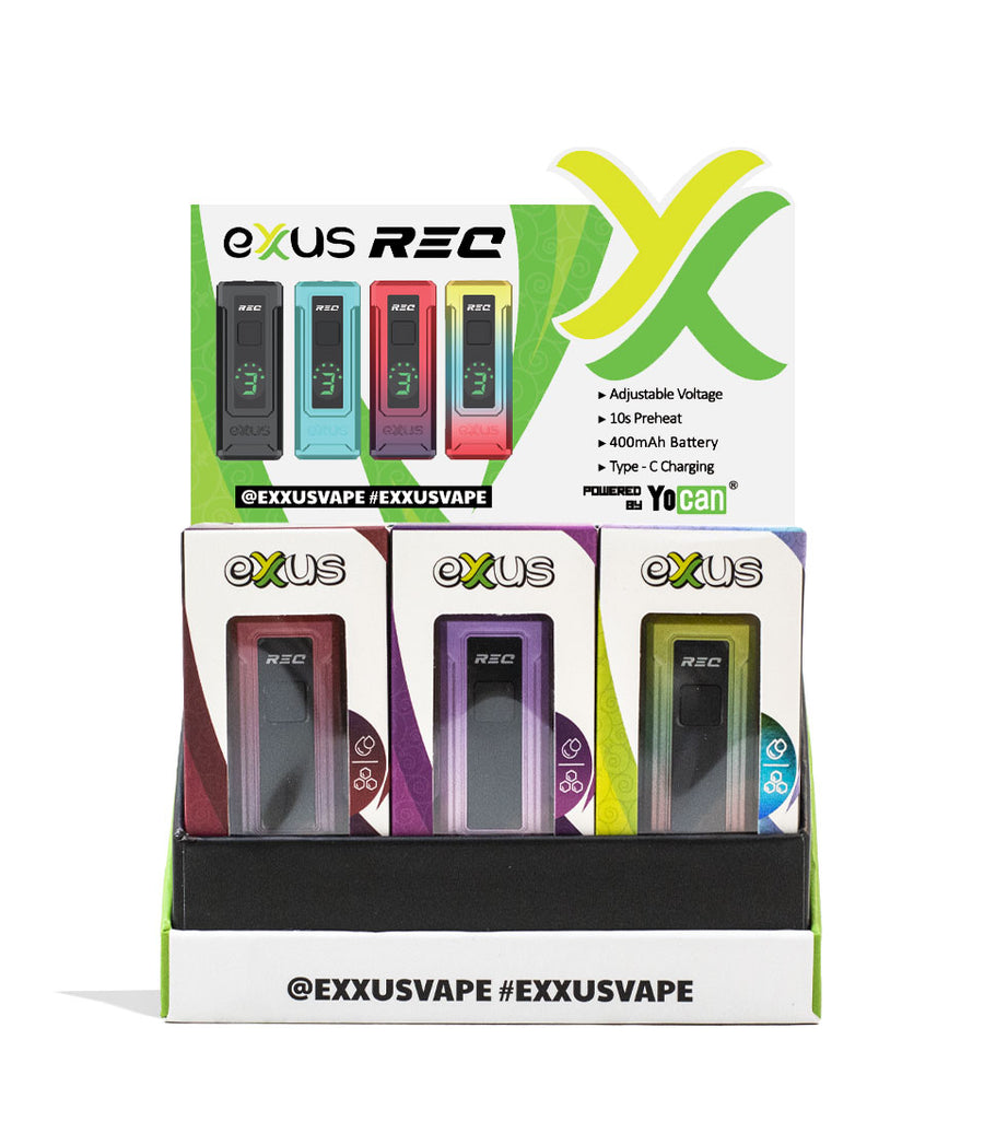 Exxus Vape REC Cartridge Vaporizer 12pk Open View with insert card on White Background