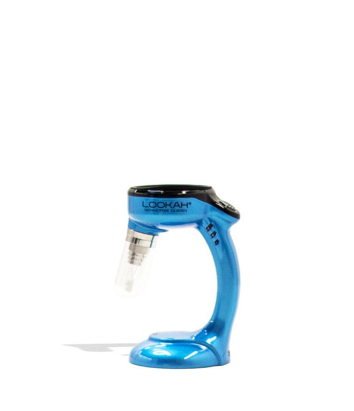 Blue Lookah Seahorse Queen Electric Nectar Collector Base Front view on White Background