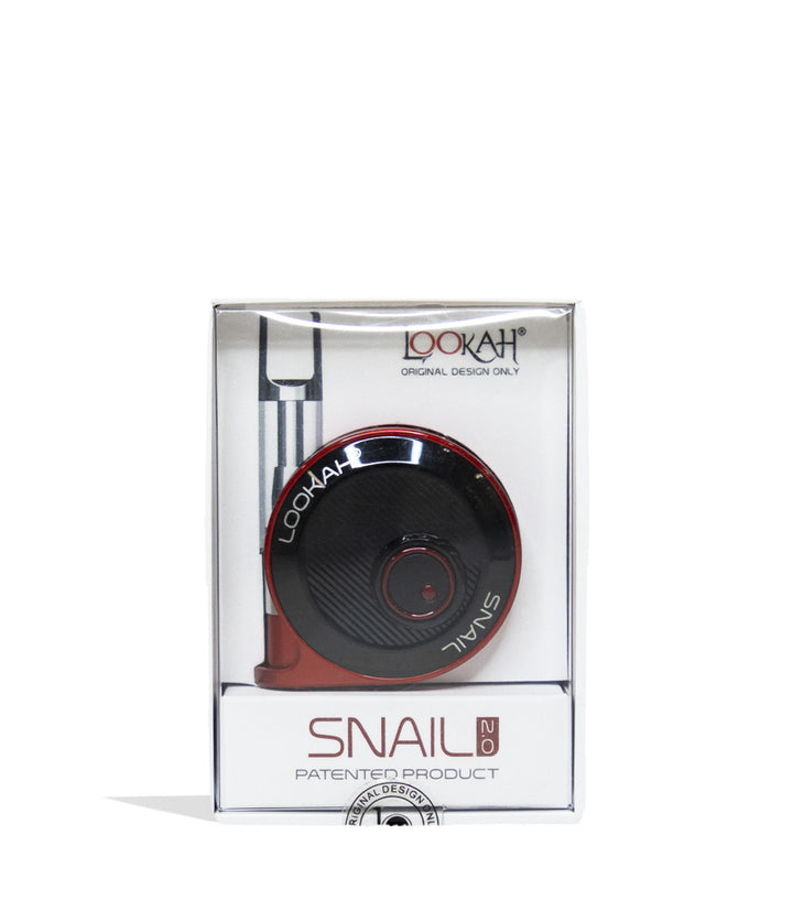 Red Lookah Snail Cartridge Vaporizer Front View Packaging on White Background