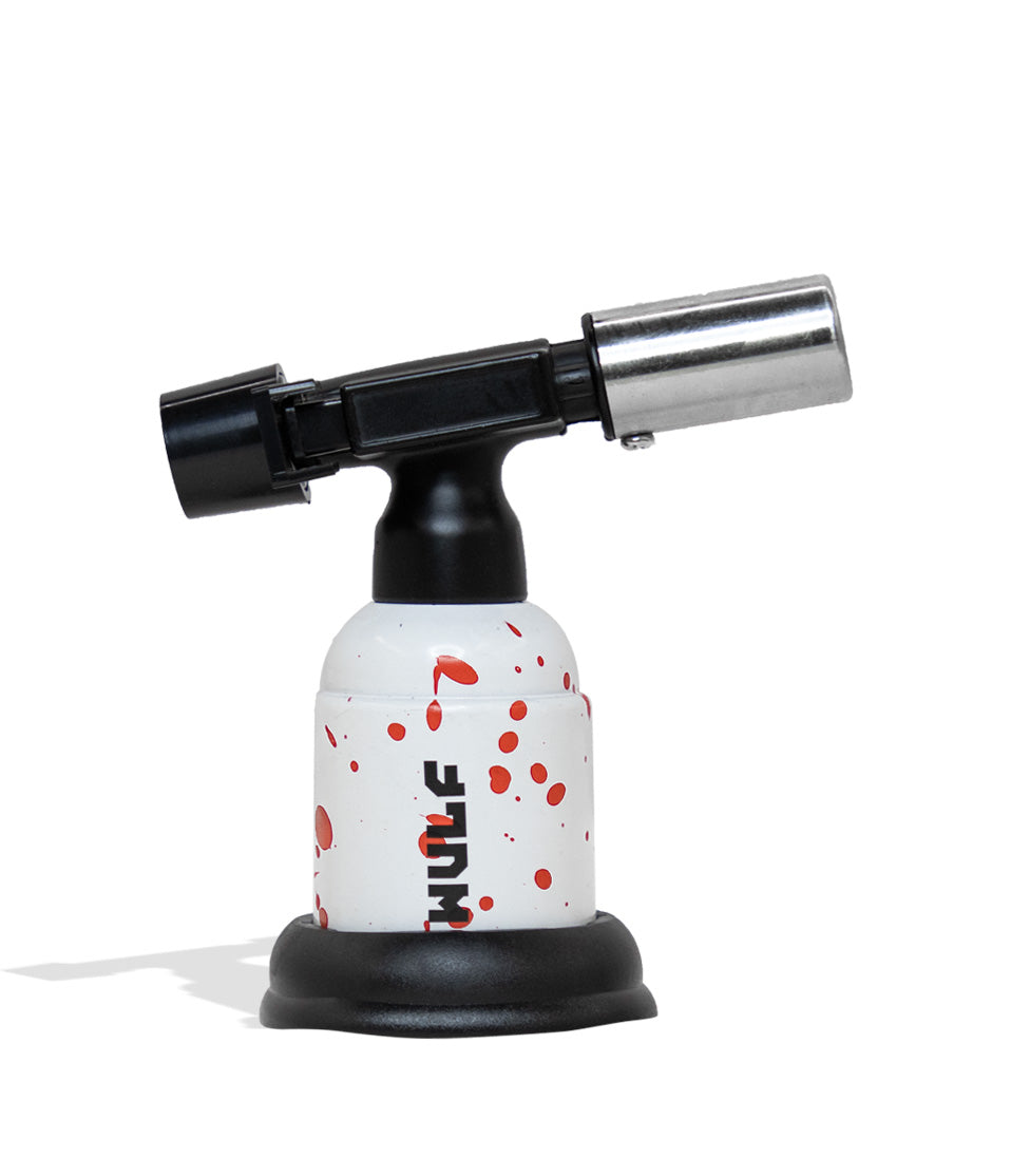 White Red Spatter Wulf Mods Blast Butane Torch 9pk on white background