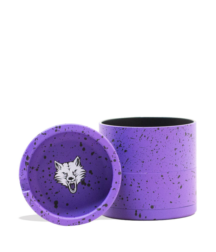 Purple Black Spatter Wulf Mods 4pc 65mm Bevel Grinder 6pk Single Front View on White Background