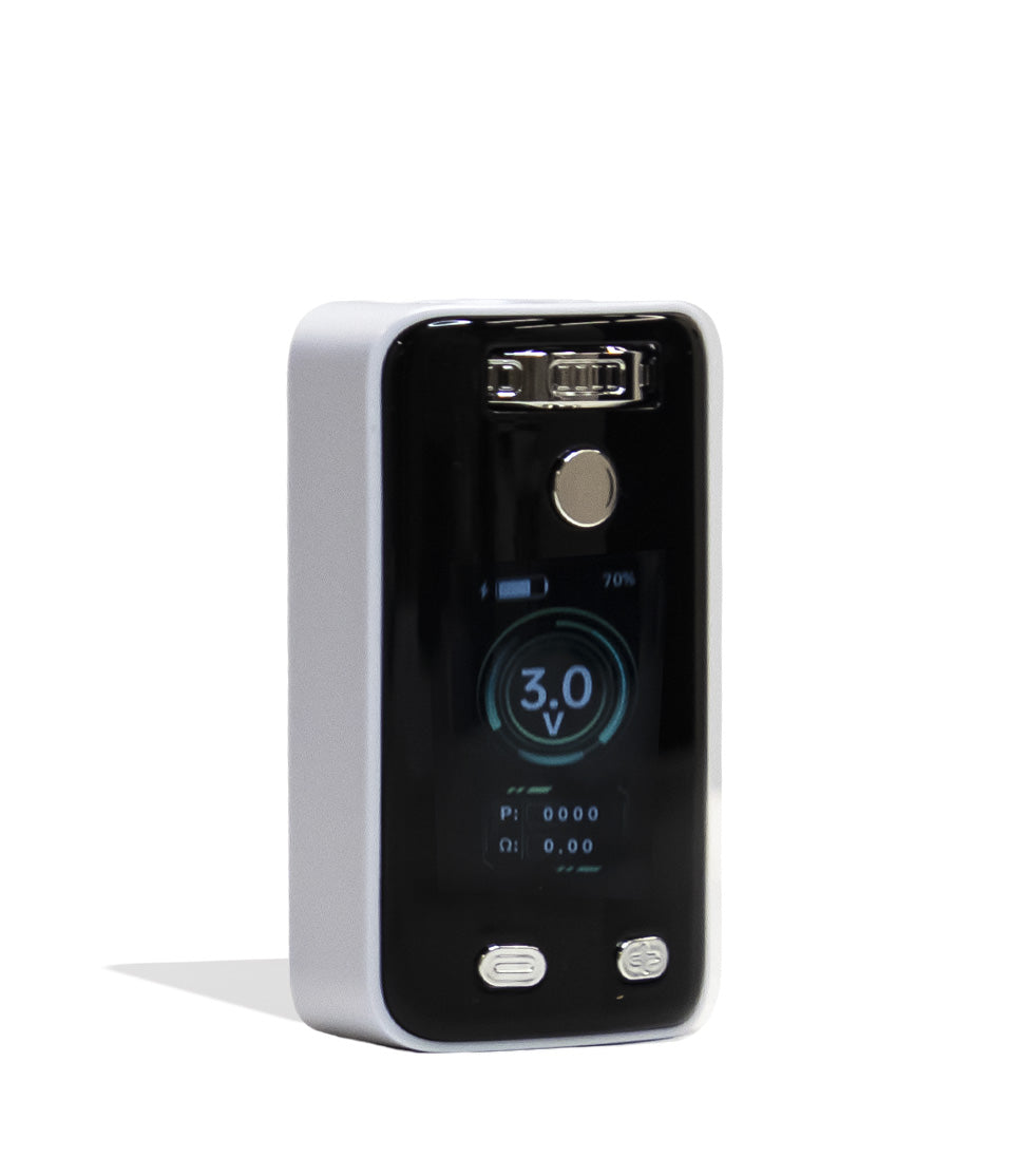 White Yocan UNI 3.0 Universal Variable Voltage Battery Angle View on White Background