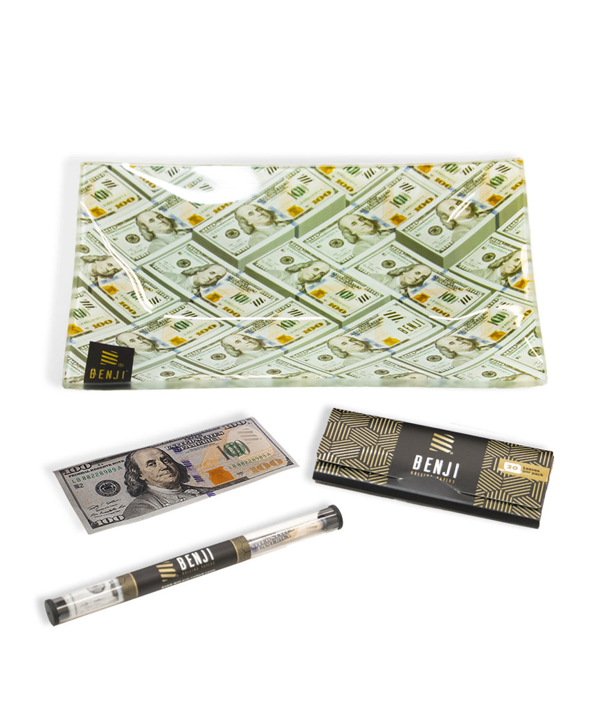 Benji Premium Glass Rolling Tray Kit - Art Franklin